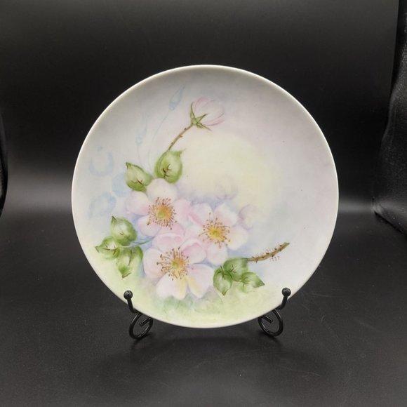Wild Rose 8in Plate Signed H Gifford 1977 Hutschreuther Germany Hand Painted - Picture 10 of 11